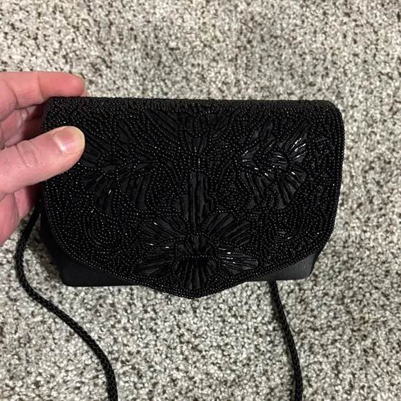 Vintage America Black Beaded Clutch - Picture 3 of 9